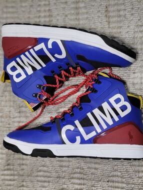 Polo Ralph Lauren Alpine 200 Climb Sneakers Mens 14D Blue Red Flag